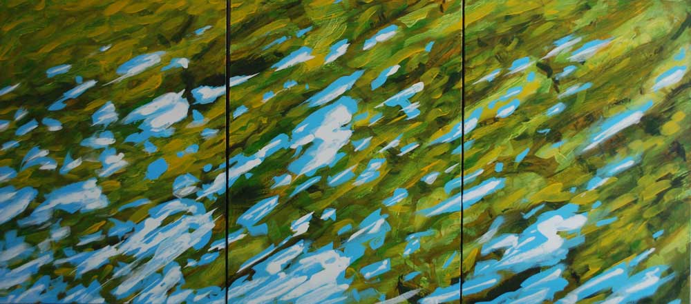 10 lumière iv acrylique sur toile 3 toiles de 81 x 60 cm total 81 x 180 cm